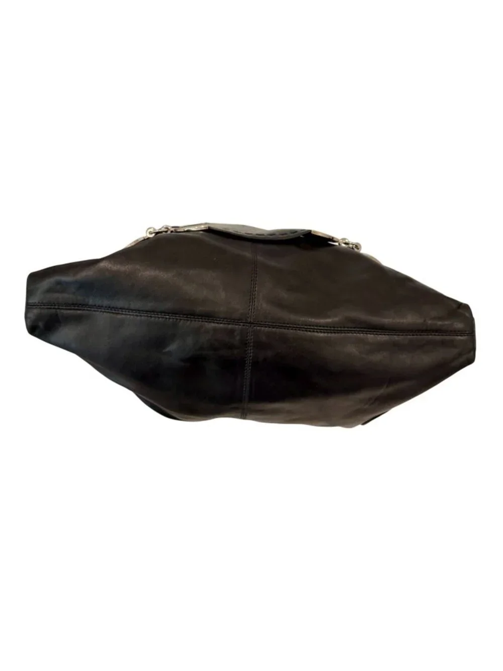 Versace Black Leather Medusa Embossed Hobo Shoulder Bag - OS